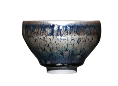 Jianzhan Cerulean Silver Dragon Stoneware Cup