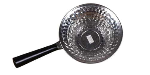 Wood Handle Hammered  Stainless Steel Strainer